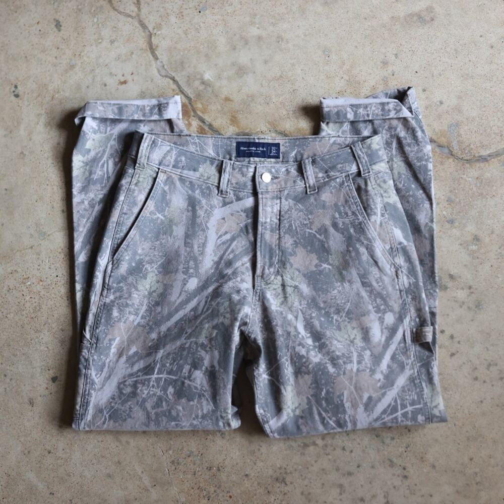 Abercrombie Mens Camo Utility Cargo Pants Athletic Fit 32/34 NWT Y2K Gorpcore